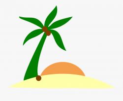 Sunset Clipart Plam Tree - Palm Tree Island Png #49981 ...