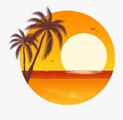 Palm Tree Sunset Clipart 400 Pixel By 150 Pxl - Palm Tree ...