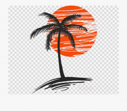 Transparent Sunset Clipart Png - Vector Palm Tree Png ...