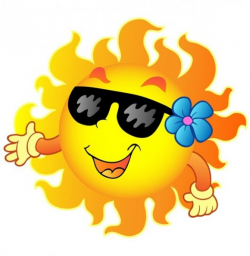 Happy sun with sunglasses and flower cartoon illustration clipart ...