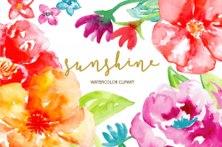 Watercolor Clipart Sunshine