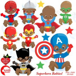 Superhero Clipart, Nursery Clipart, Baby Clip Art, {Best Teacher Tools}  AMB-1402