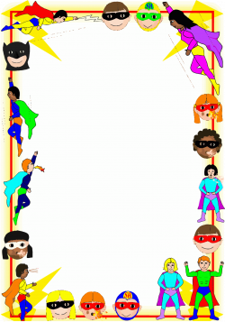 Superhero A4 Page Borders Clipart – Clipartly.com
