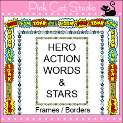 Superhero Theme Frames / Borders Clip Art – Page Borders and Frames