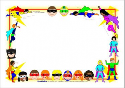 Superhero A4 page borders (SB2196) - SparkleBox | Page ...