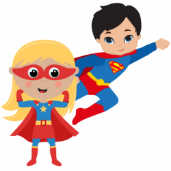 Boy And Girl Superhero Clipart