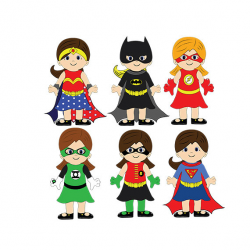 Girls superhero clip art supergirl clipart african american ...