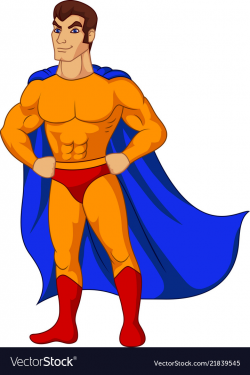 Cartoon superhero posing