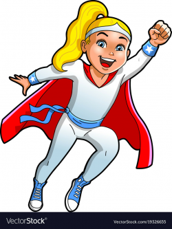 Teen girl superhero cartoon clipart