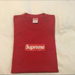 supreme red box logo tee 20th anv. large
