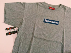 Supreme Box Logo Tee - Gray / Blue