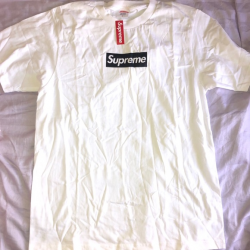 New Authentic Supreme Paris Box Logo Tee White NWT