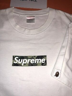 SUPREME X BAPE Box logo Tee Size Large Authentic - $1,200.00 ...