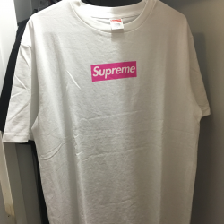 Supreme pink box logo T Size large Brand... - Depop