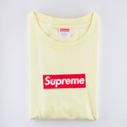 Supreme Red On Yellow Box Logo Tee