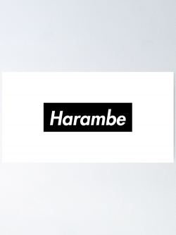 Harambe Supreme Logo (Black) | Poster