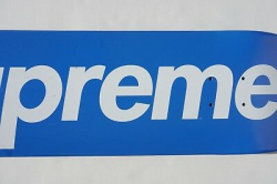 SUPREME VINTAGE SKATE Deck Blue Logo Print Skateboard Deck ...