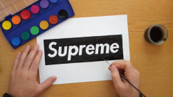 How to draw a black Supreme logo (DIY Supreme)