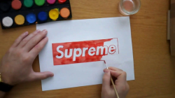 How to draw the Supreme logo