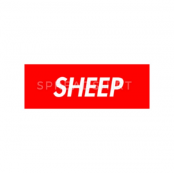 Sheep Supreme Logo parody iPhone Case flexible - white/black