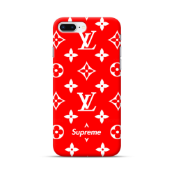 Classic Red Louis Vuitton Monogram x Supreme Logo iPhone 8 Plus Case