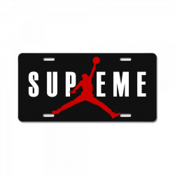 Jordan X Supreme White Logo License Plate. By Artistshot