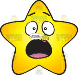 Startled And Shocked Gold Star Cartoon Emoji