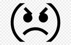 Angry Emoji Clipart Frustration Face - Mad Emoji Black And ...