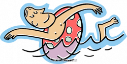 Man swimming with float Royalty Free Vector Clip Art ...