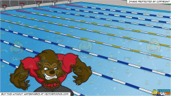 clipart #cartoon A Werewolf With Big Muscles and Outdoor ...