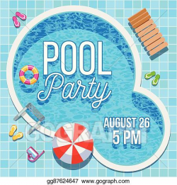 Vector Stock - Summer party invitation with swimming pool ...