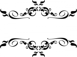 Black heart and bows corner borders black swirl border clip art ...