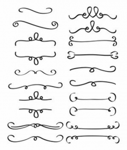 20 Simple Flourish Dividers, Border Clipart, Flourish Clipart, Swirl ...