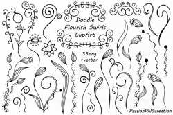 Doodle Flourish Swirls ClipArt