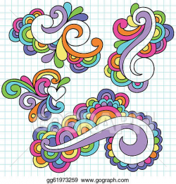 Vector Art - Abstract swirls groovy doodles set. Clipart Drawing ...