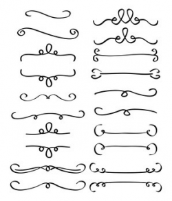 20 Simple Flourish Dividers, Border Clipart, Flourish Clipart, Swirl, Swoosh