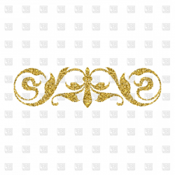 Gold Glitter Swirl Design Element Vector Clipart | CQRecords