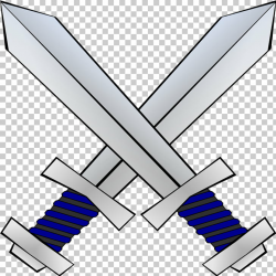 Sword , Blue cartoon two knives PNG clipart | free cliparts ...
