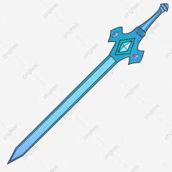 Beautiful Blue Sword Illustration, Sword, Jewel, Weapon PNG ...