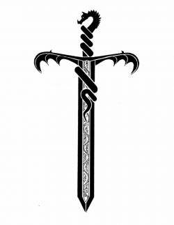 Tribal Dragon Sword - Clip Art Library