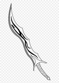 Curved Sword Or Dagger Vector Clip Art Hkc0xd - Curved Sword ...