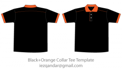 Free Black & Orange Collar T-Shirt Template | Shirt template ...