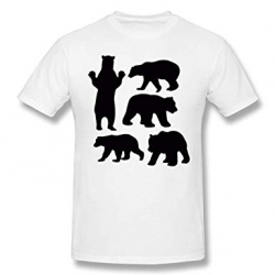 Amazon.com: Lanmei Grizzly Bear Clipart Silhouette Mens Cool ...