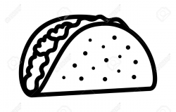 Image result for clipart blackline pictures of a taco | food | Taco ...