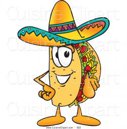 Cuisine Clipart of a Happy Taco Mascot Cartoon Character Pointing at ...