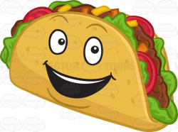 A very happy hard shell taco snack #cartoon #clipart #vector ...