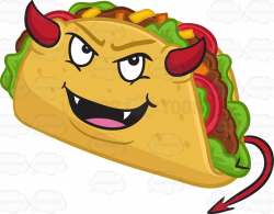 A devilish hard shell taco snack #cartoon #clipart #vector ...
