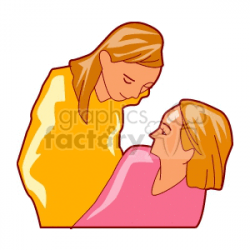 Two Girls Sitting Together Talking clipart. Royalty-free clipart # 154247