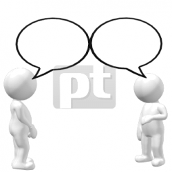 Two People with Speech Bubbles Talking Animated Clipart ...