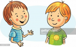 Two cartoon boys talking Clipart Image | +1,566,198 clip arts